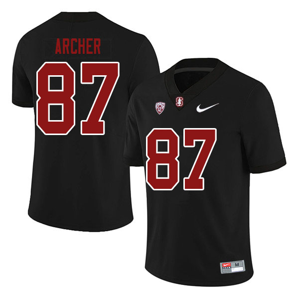 Men #87 Bradley Archer Stanford Cardinal College Football Jerseys Sale-Black